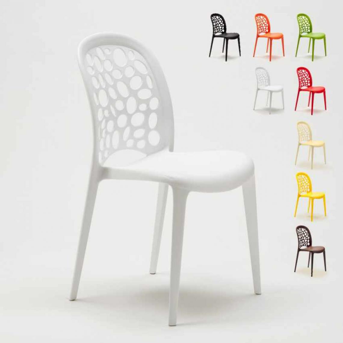 Ahd Amazing Home Design - Lot de Chaises empilables de restaurant bars Holes Messina 20 Pièces, Couleur: Blanc - Chaises