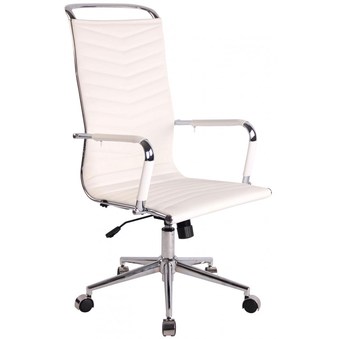 Icaverne - Chic Chaise de bureau ligne Lilongwe en simili cuir couleur blanc - Chaises