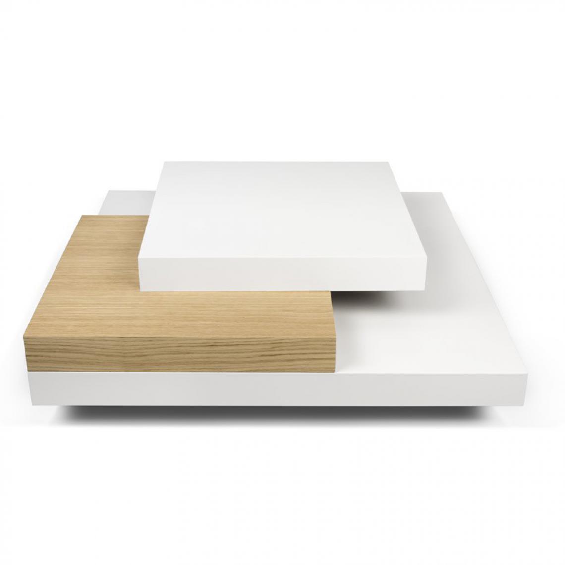 Temahome - TemaHome - Table Basse Slate 90cm Blanc & Chêne - Tables basses