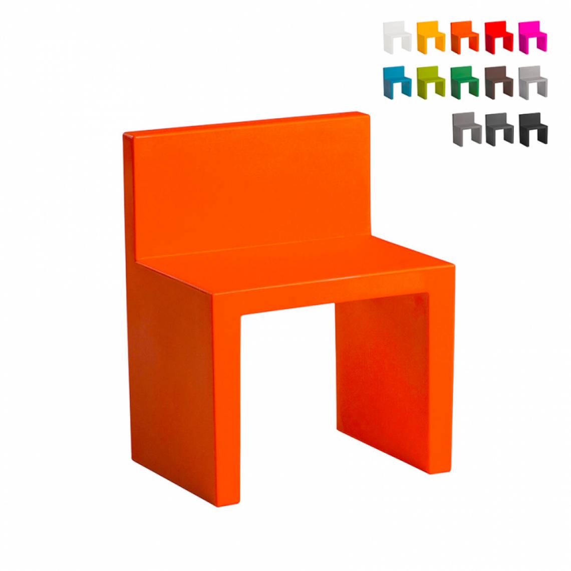 Slide - Chaise au design moderne Slide Angolo Retto pour la maison et le jardin, Couleur: Orange - Chaises