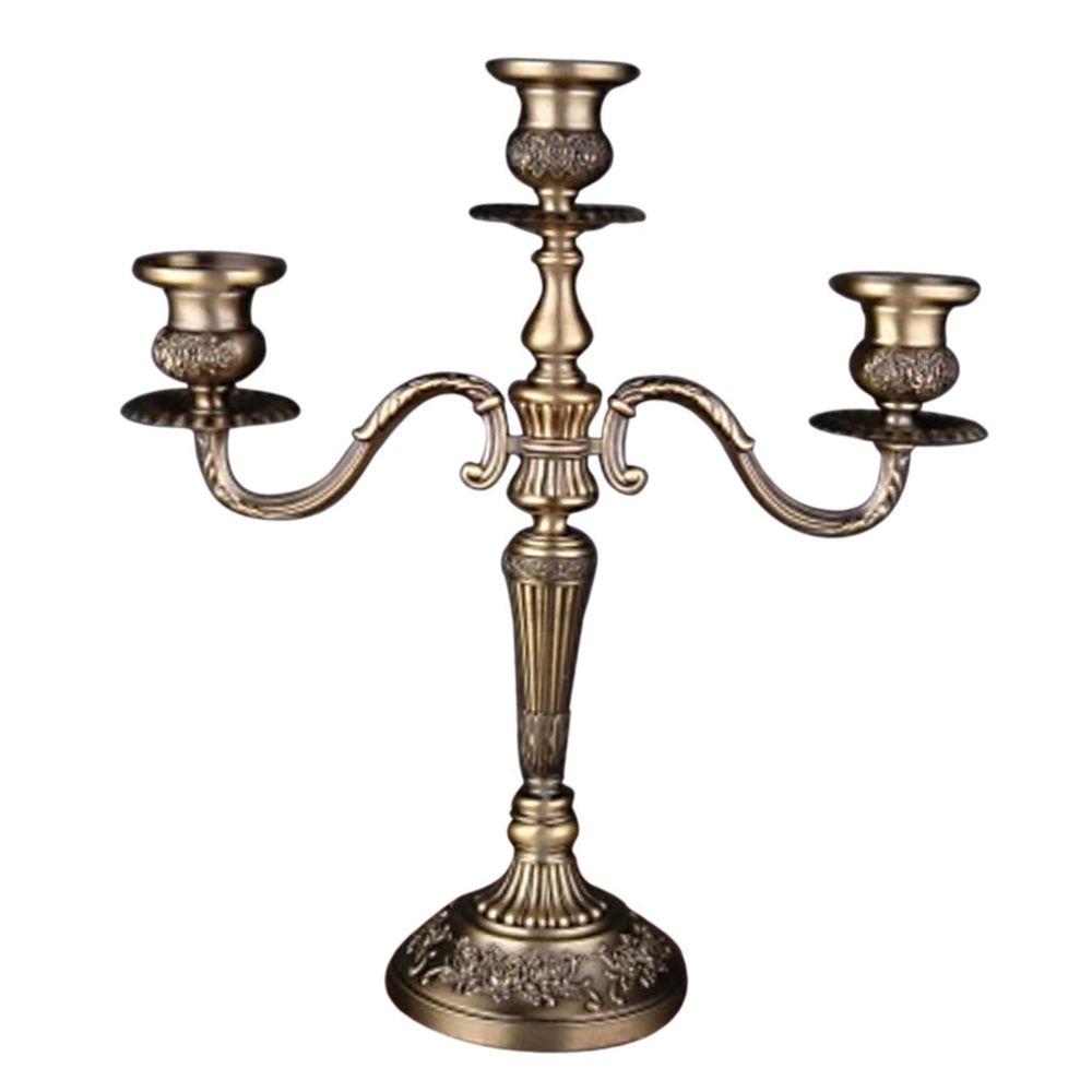 marque generique - Chandelier romantique en métal avec chandelier à 3 ou 5 bras Antique Style_ 3 bras - Bougeoirs, chandeliers
