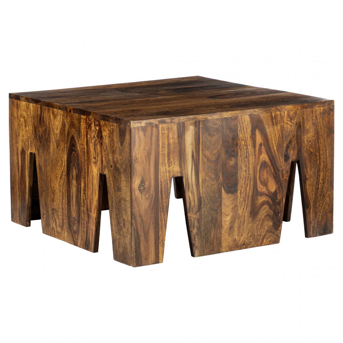 Womo-design - Table basse bois massif de sheesham table d'appoint moderne de salon 70x70x40cm - Tables basses
