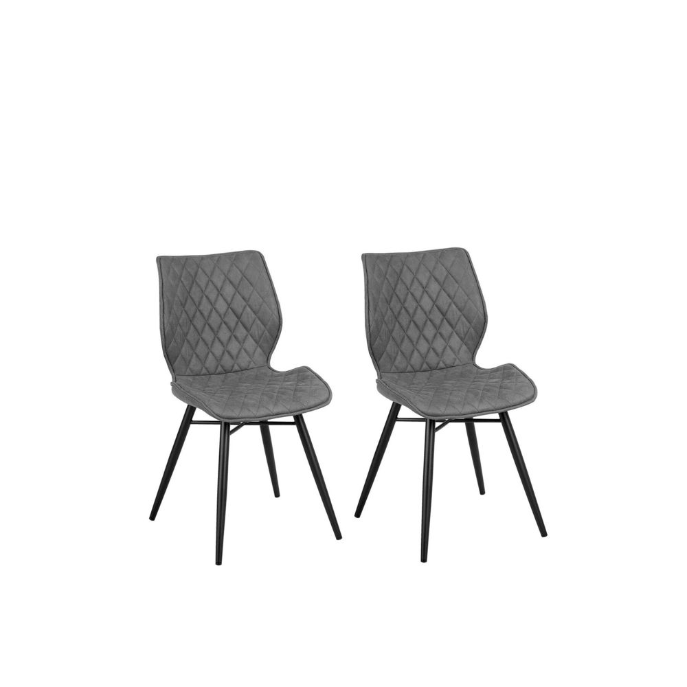 Beliani - Beliani Lot de 2 chaises en tissu gris LISLE - gris - Chaises