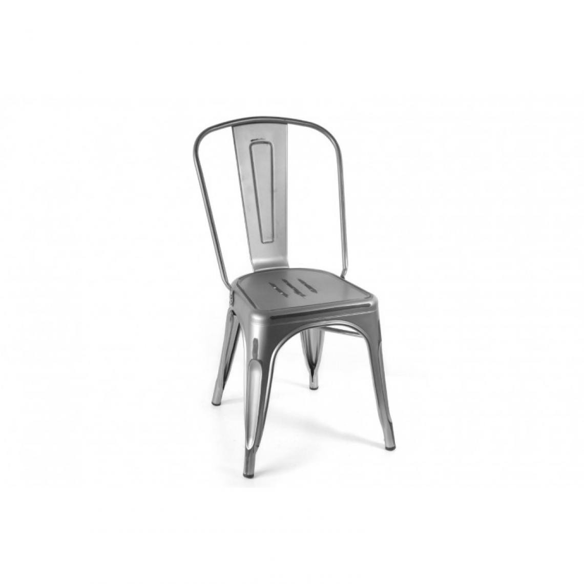 Webmarketpoint - Chaise de cuisine en métal gris style urbain cm 51 x 44x 86 h - Chaises