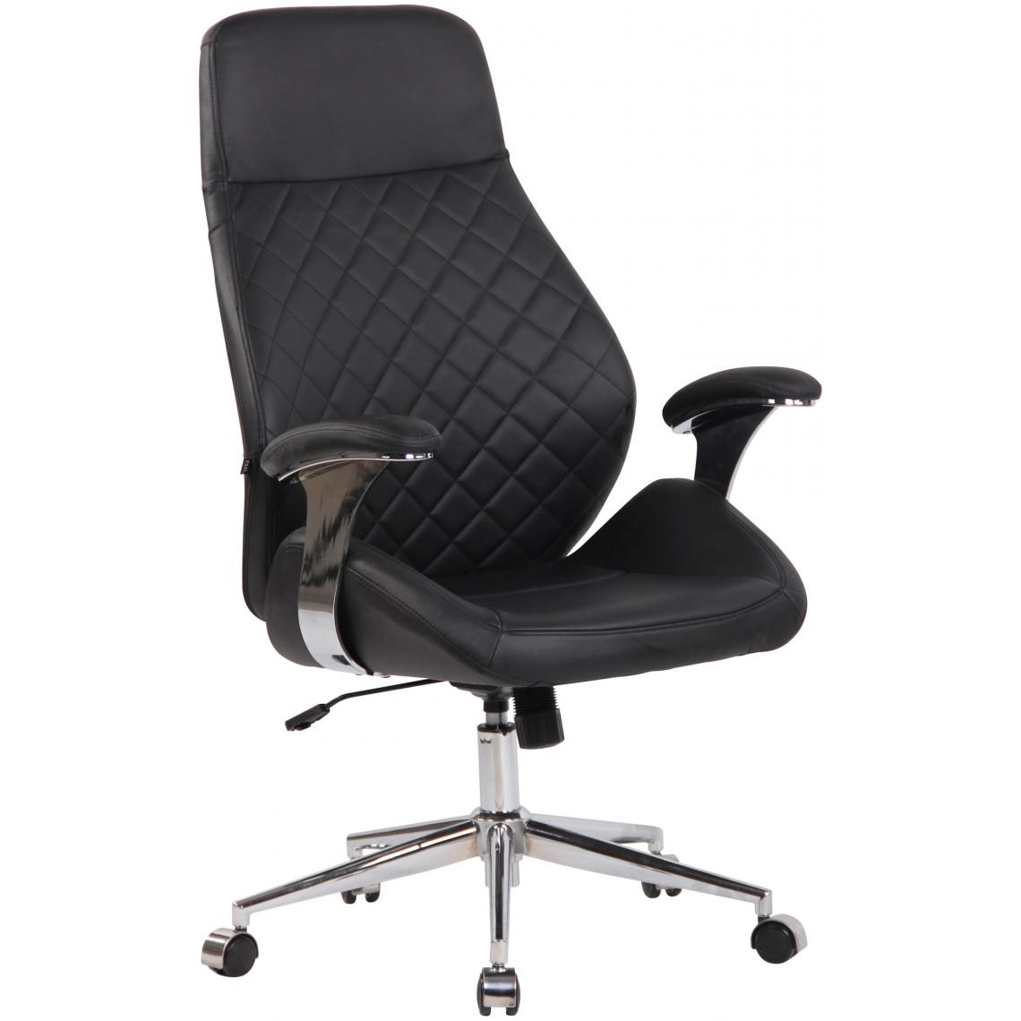 Icaverne - Splendide Chaise de bureau famille Tbilissi cuir véritable couleur noir - Chaises