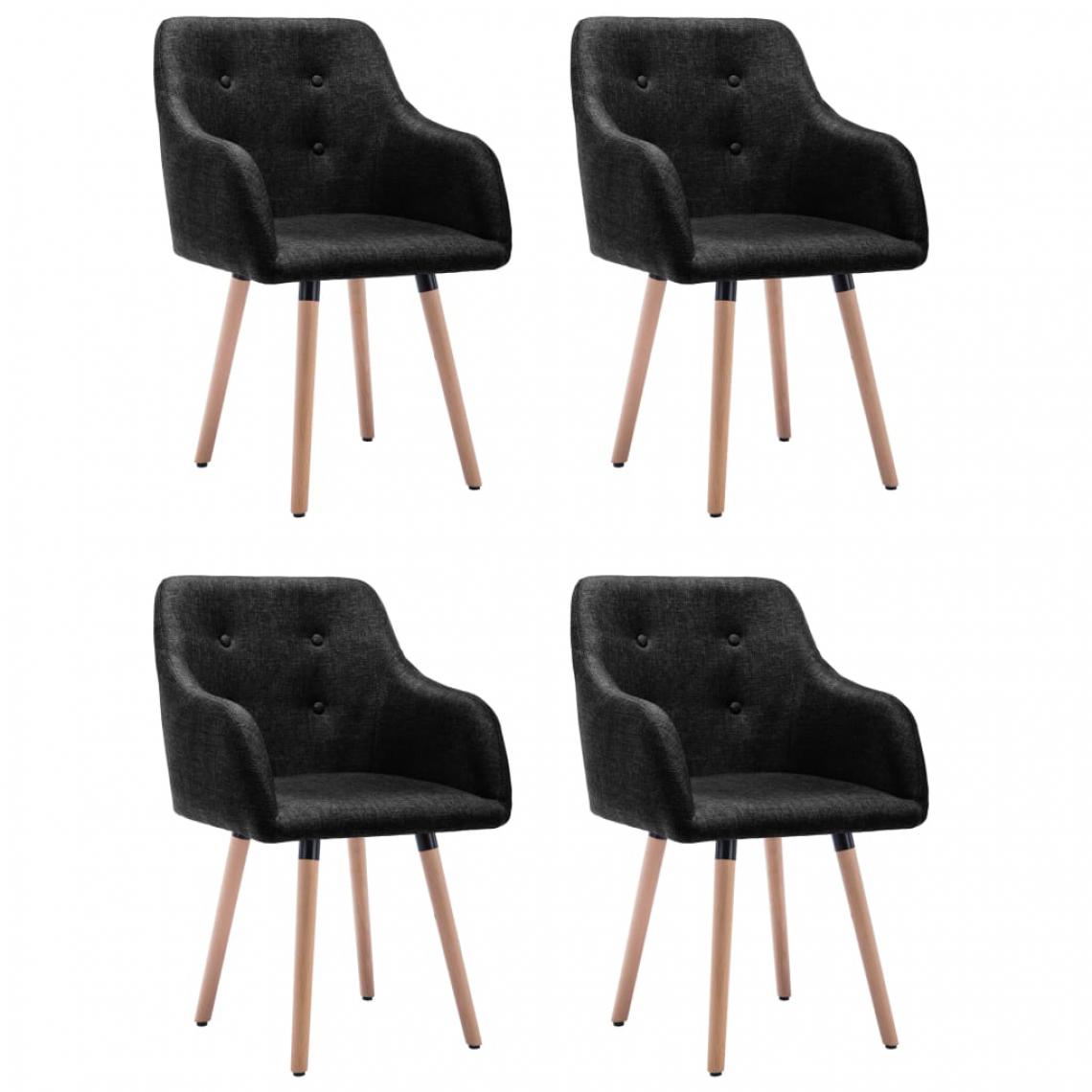 Icaverne - sublime Fauteuils et chaises collection Lilongwe Chaises de salle à manger 4 pcs Noir Tissu - Chaises