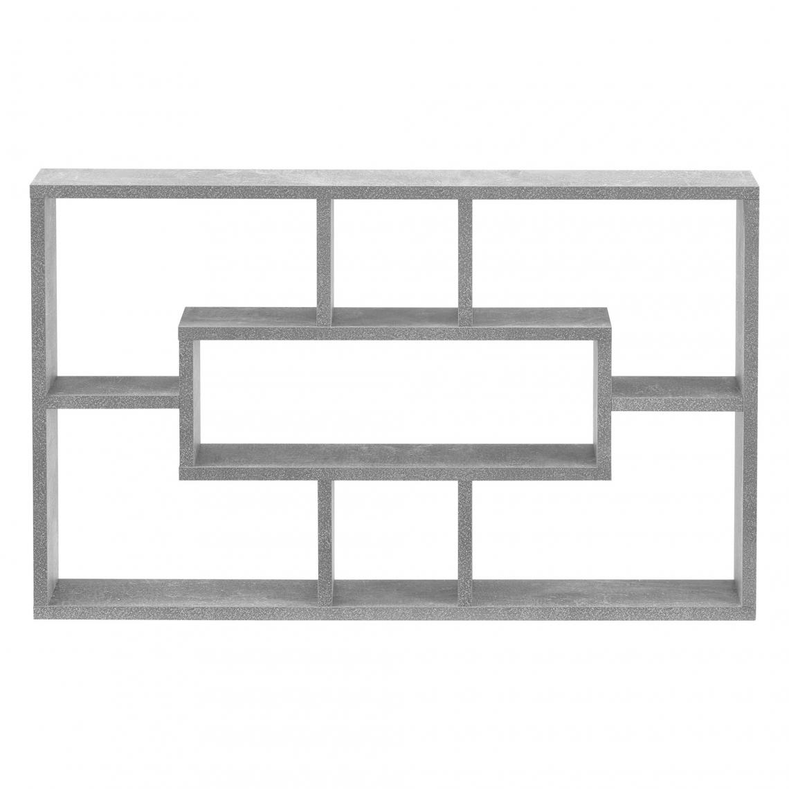Helloshop26 - Étagère flottante meuble mural stylée 7 compartiments de rangement 77 cm gris 03_0005850 - Etagères