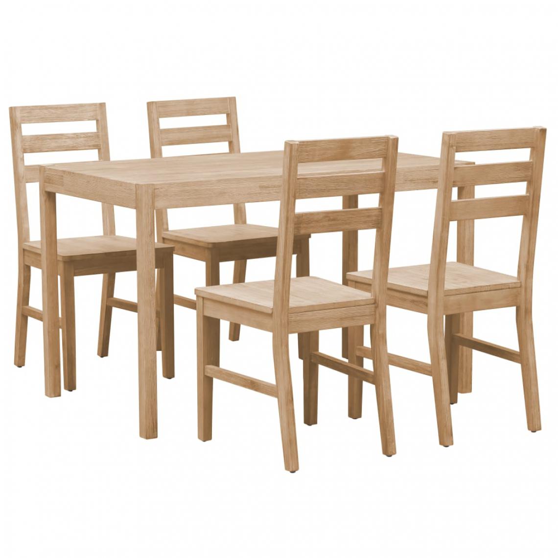 Chunhelife - Ensemble de salle à manger 5 pcs Bois d'acacia solide - Tables à manger