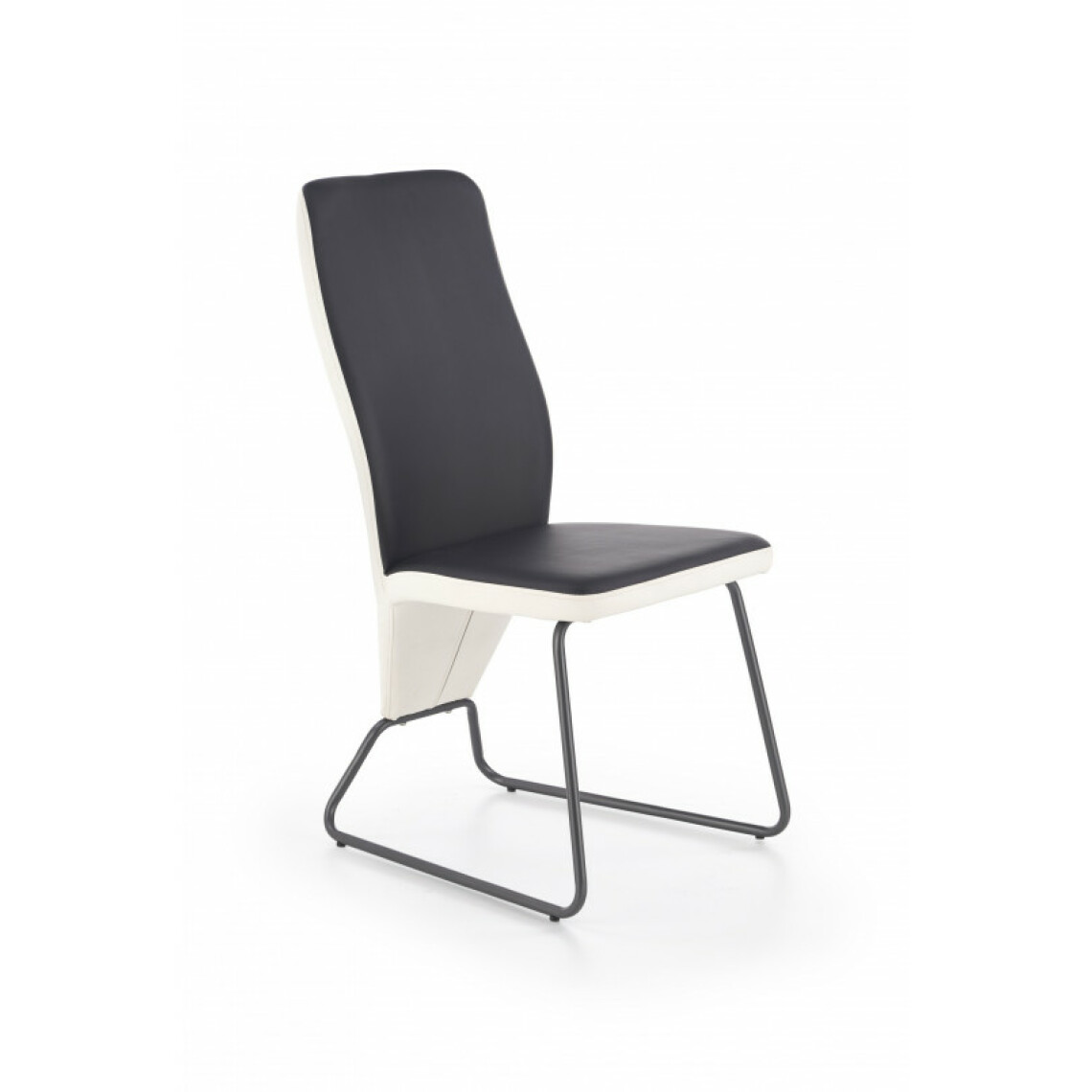 Carellia - EVA Lot de 2 chaises en cuir synthétique - Noir/Blanc - Chaises