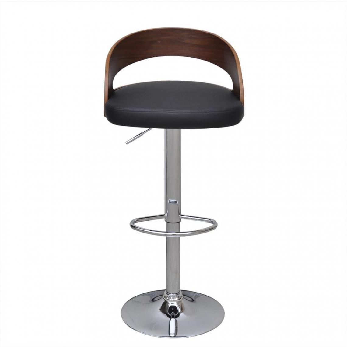 Helloshop26 - Lot de deux tabourets de bar design chaise siège cadre en bois courbé hauteur réglable 1202067 - Tabourets