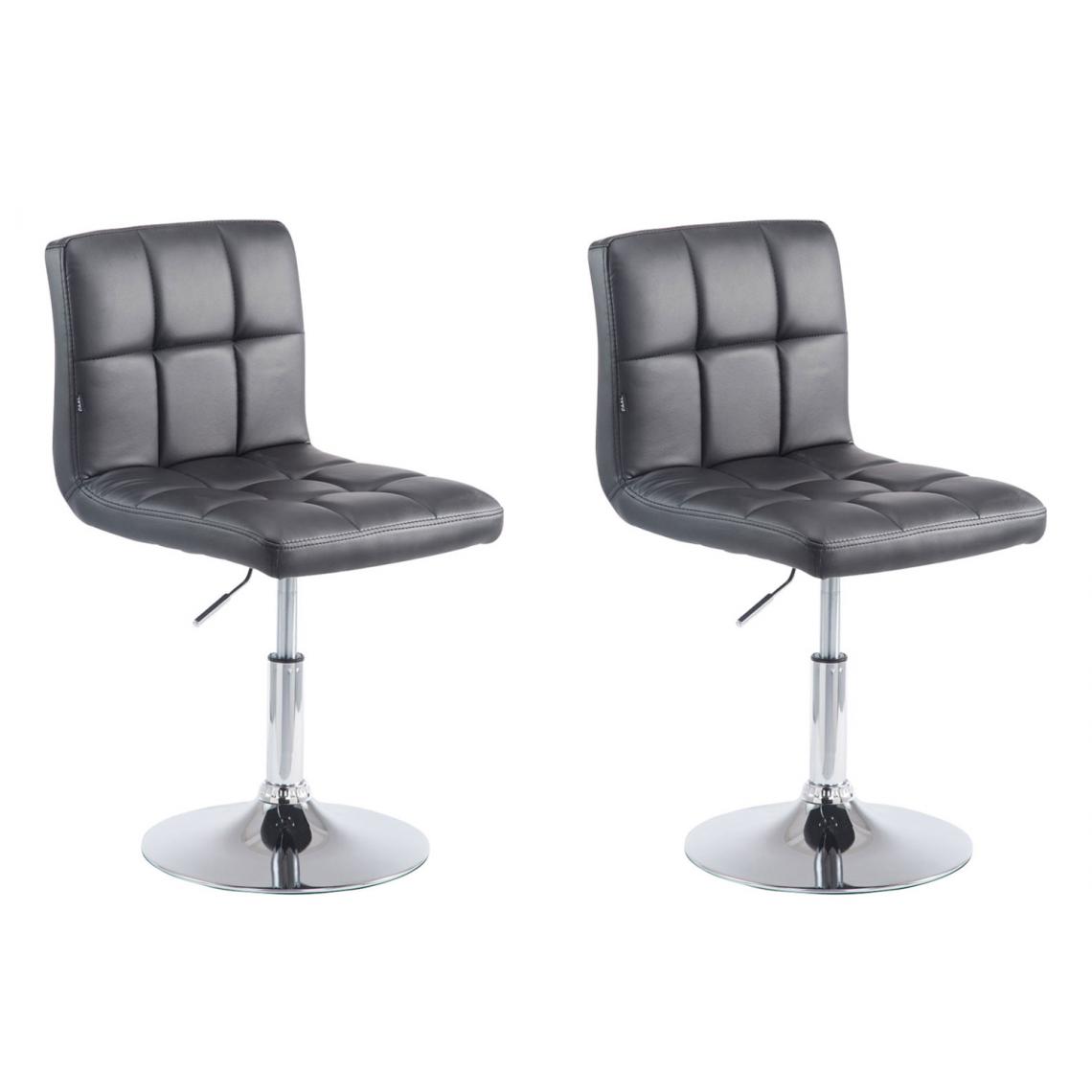 Icaverne - Stylé Lot de 2 chaises longues categorie Bamako V2 en cuir artificiel couleur noir - Tabourets