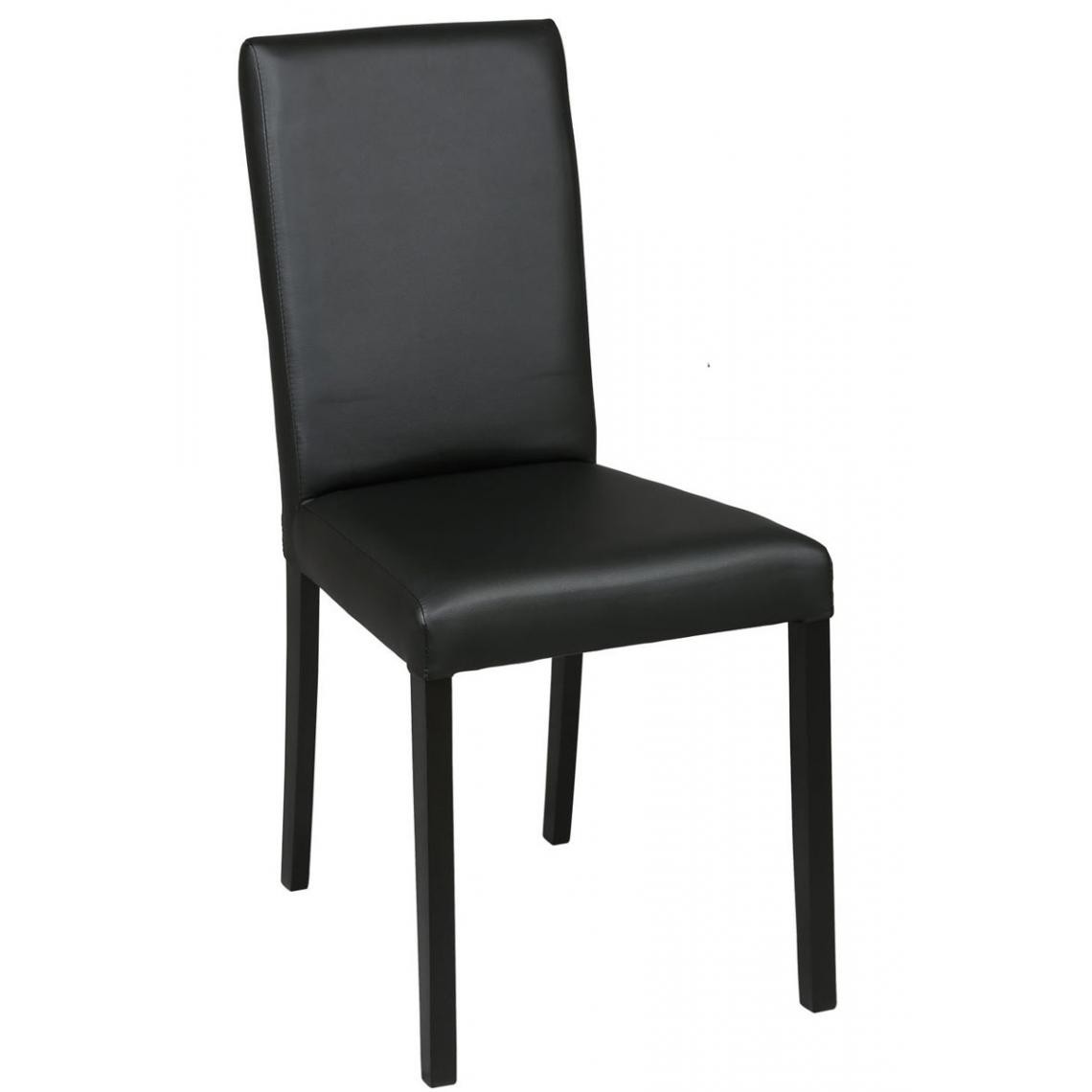 Pegane - Lot de 6 chaises en Polyuréthane coloris noir - Chaises