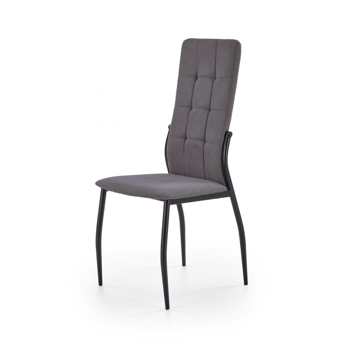 Hucoco - ADEMAR - Chaise rembourrée style moderne salon/chambre - 103x54x45 - Pieds en acier - Meuble de salle à manger - Gris - Chaises