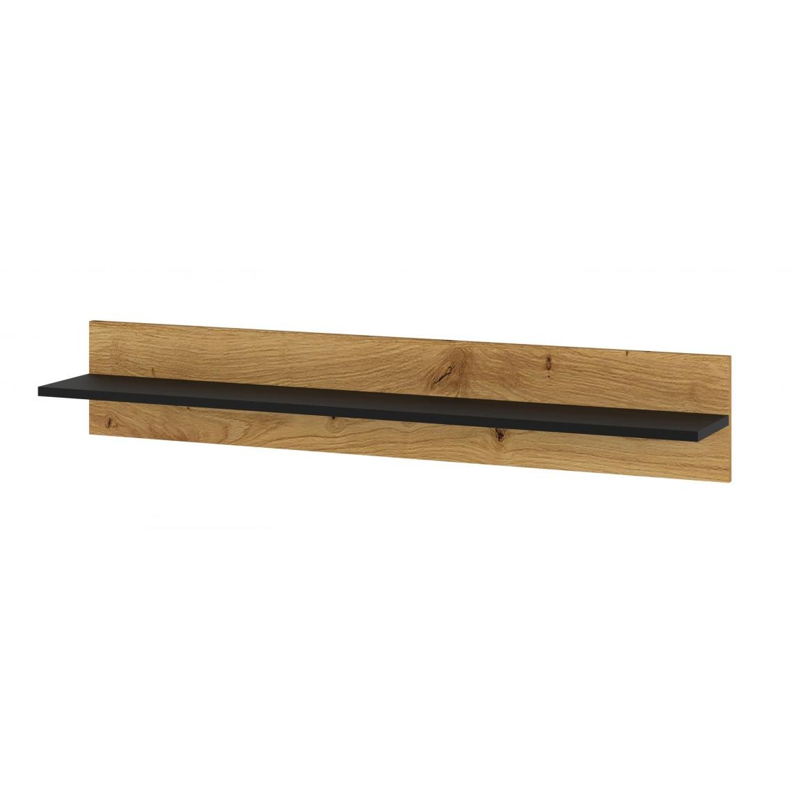 Bim Furniture - Étagère suspendue Anette A 115 cm chêne artisanal noir / noir mat - Etagères
