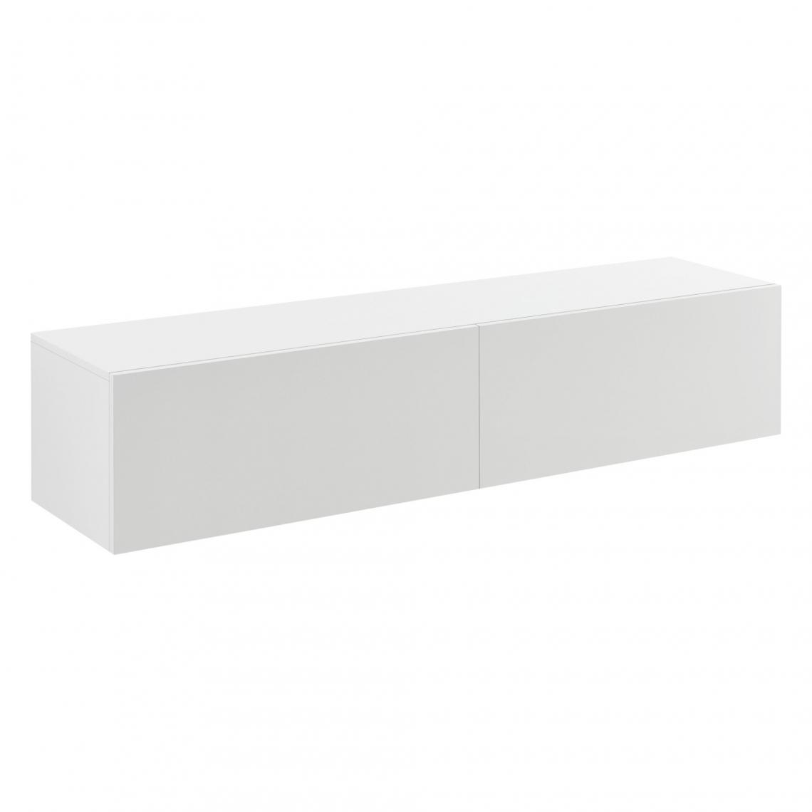 Helloshop26 - Étagère murale design meuble support TV stylé avec 2 tiroirs 140 cm blanc 03_0005188 - Etagères