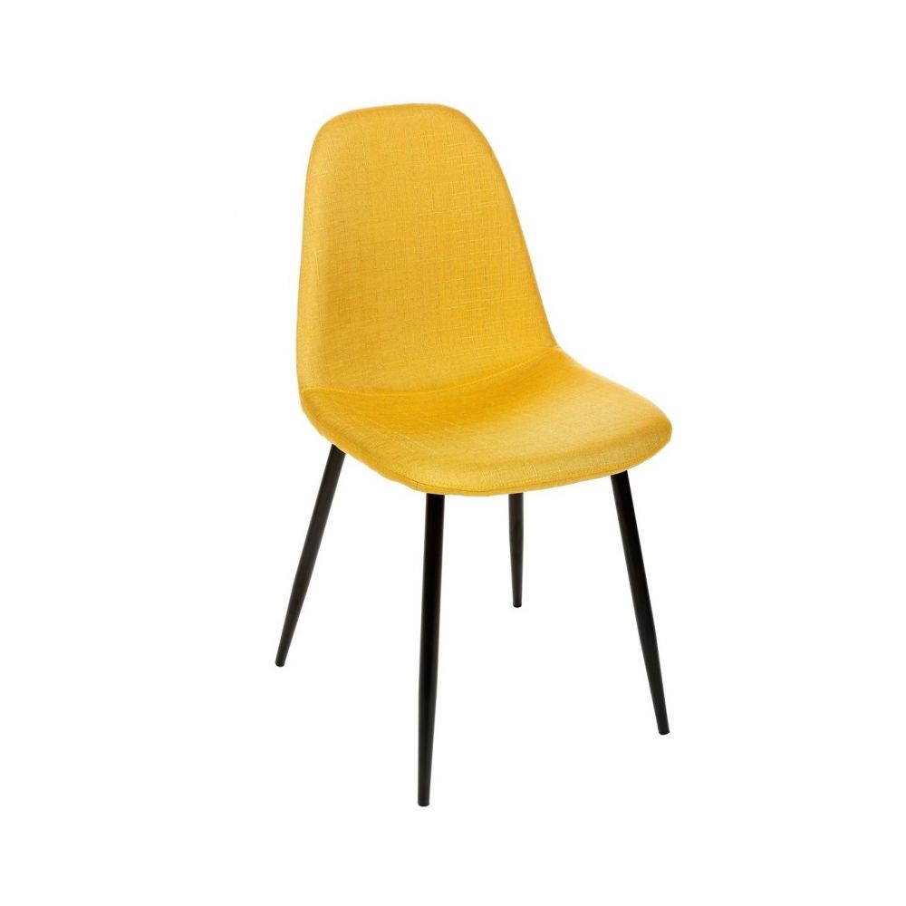 marque generique - Chaise tissu et métal Tyka jaune Atmosphera - Chaises