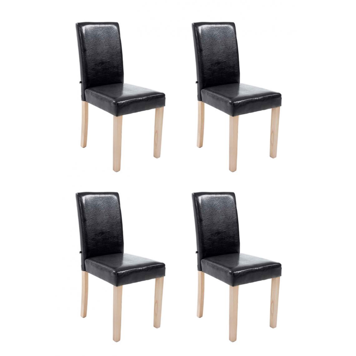 Icaverne - Inedit Lot de 4 chaises de salle à manger famille Rabat natura couleur noir - Chaises