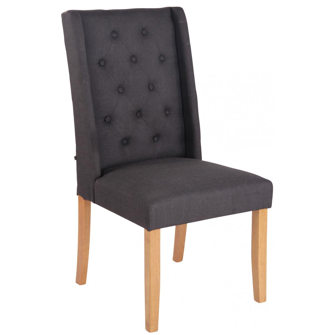 Icaverne - Superbe Chaise de salle à manger Kingston tissu antique-clair couleur noir - Chaises