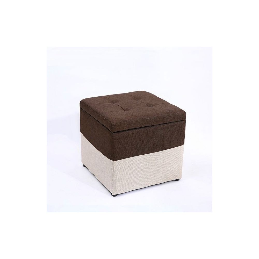 Wewoo - Creative Retro Tabouret de rangement Home Stool de en tissu brun + blanc - Chaises