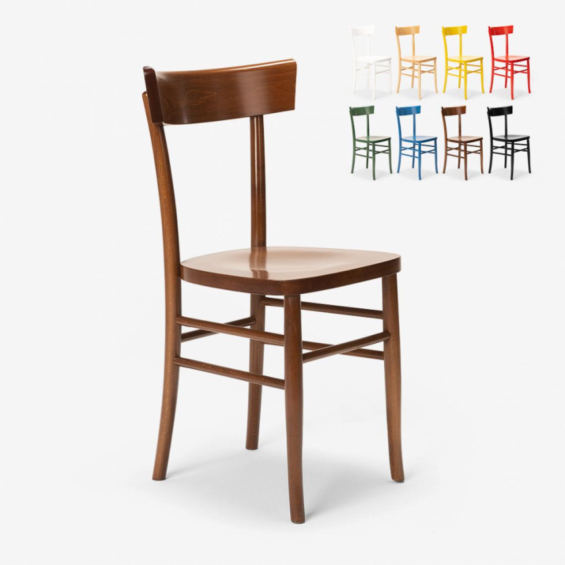 Ahd Amazing Home Design - Chaise classique en bois rustique pour salle à manger cuisine bar restaurant Milano, Couleur: Marron - Chaises
