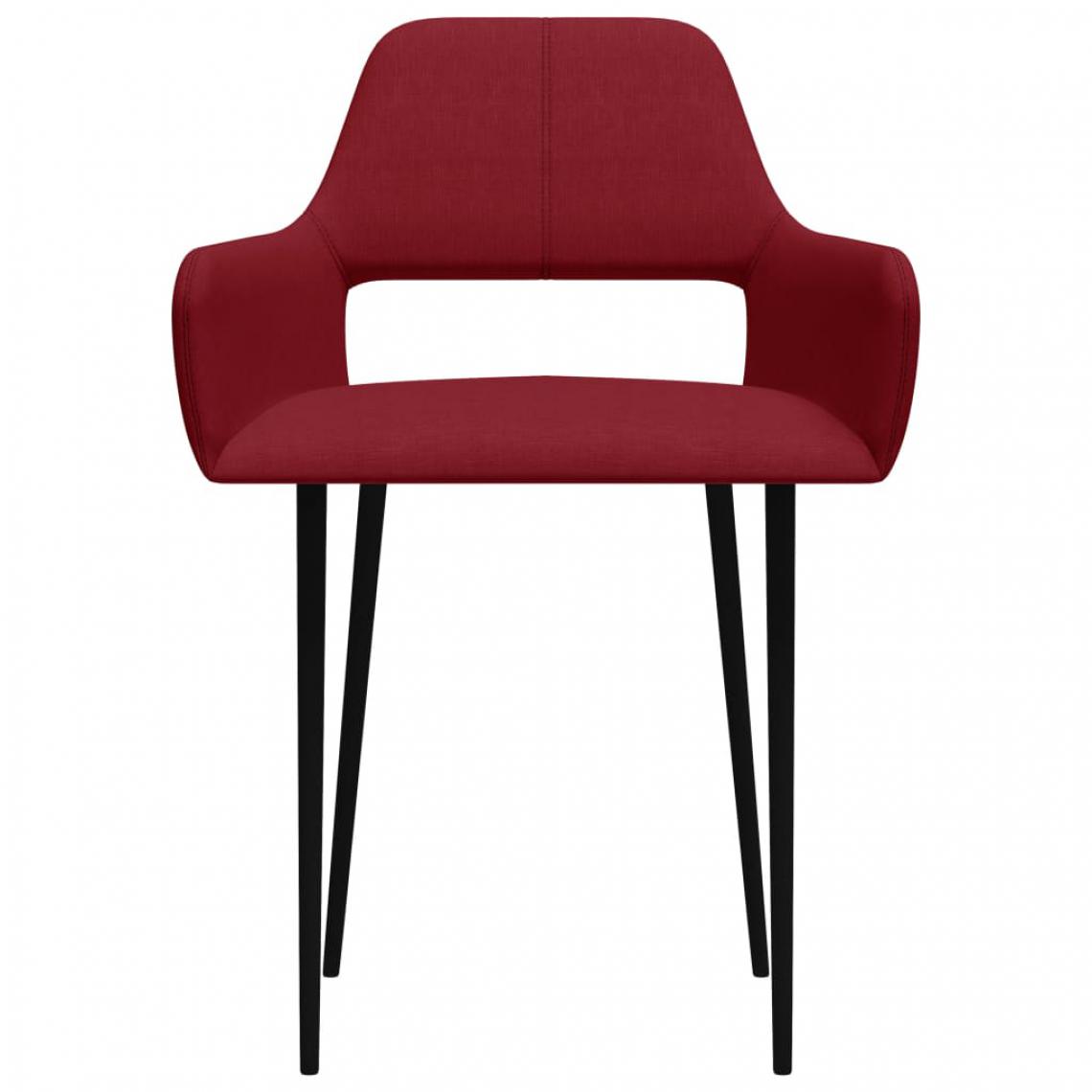 Icaverne - Icaverne - Chaises de cuisine selection Chaises de salle à manger 4 pcs Rouge bordeaux Tissu - Chaises