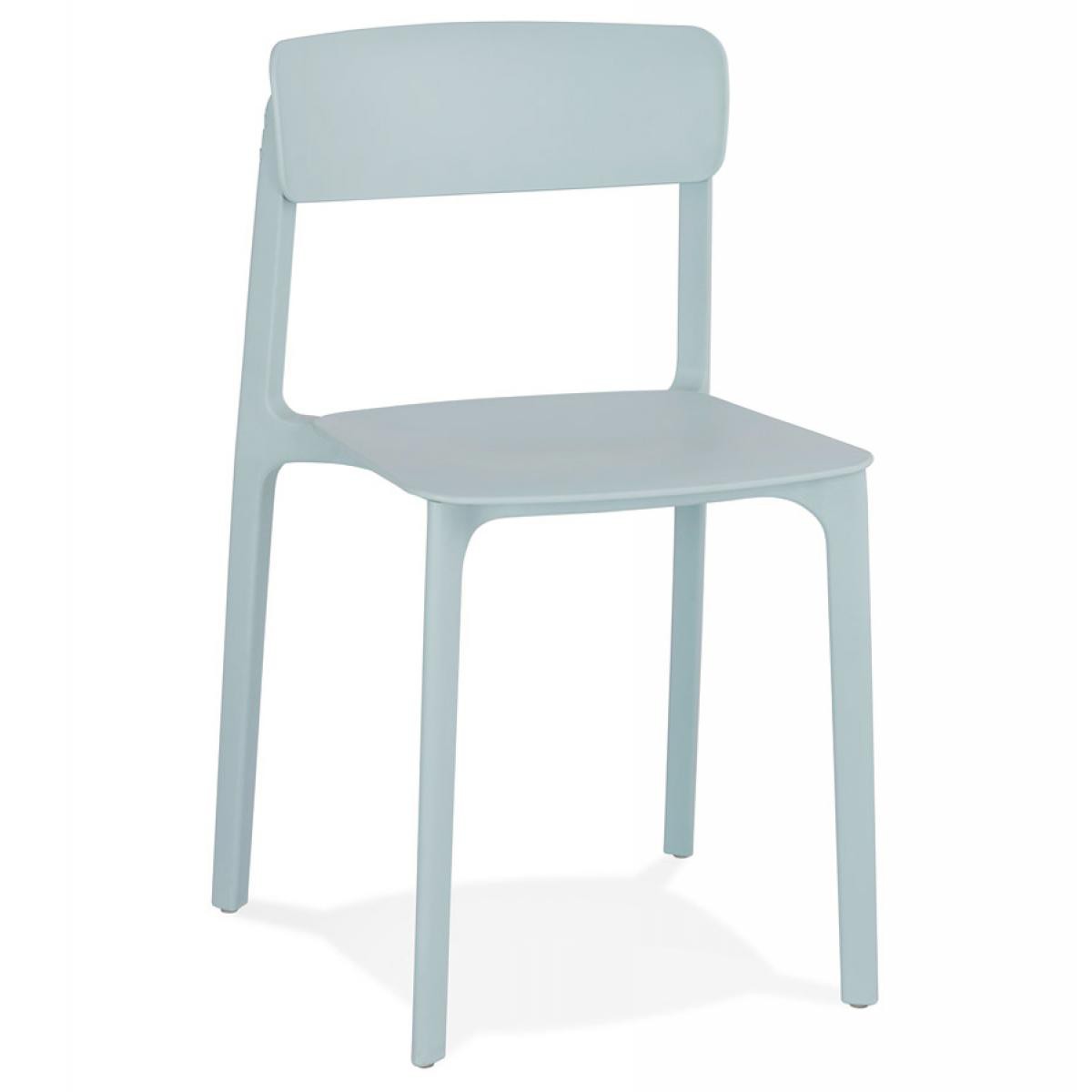 Alterego - Chaise intérieur / extérieur empilable 'TROPICAL' en matière plastique bleu pastel - Chaises