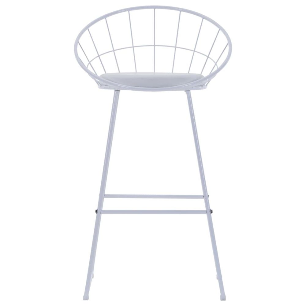 marque generique - Icaverne - Tabourets & chaises de bar ligne Chaises de bar 2 pcs Blanc Similicuir - Tabourets