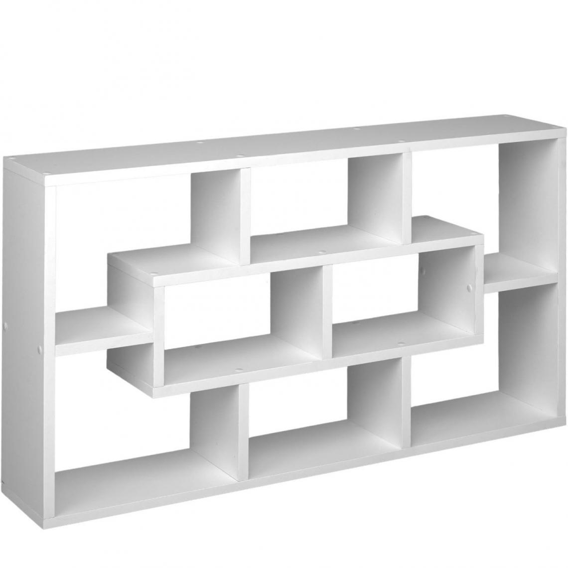 Helloshop26 - Étagère armoire meuble de rangement bibliothèque murale 8 compartiments 85 cm blanc 08_0000284 - Etagères