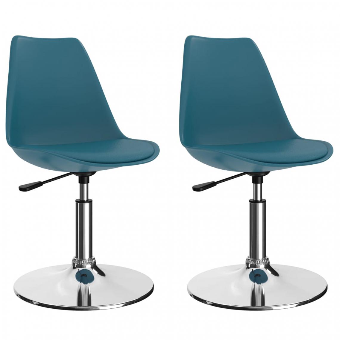 Icaverne - Splendide Fauteuils et chaises gamme Alger Chaises de salle à manger pivotantes 2 pcs Turquoise Similicuir - Chaises