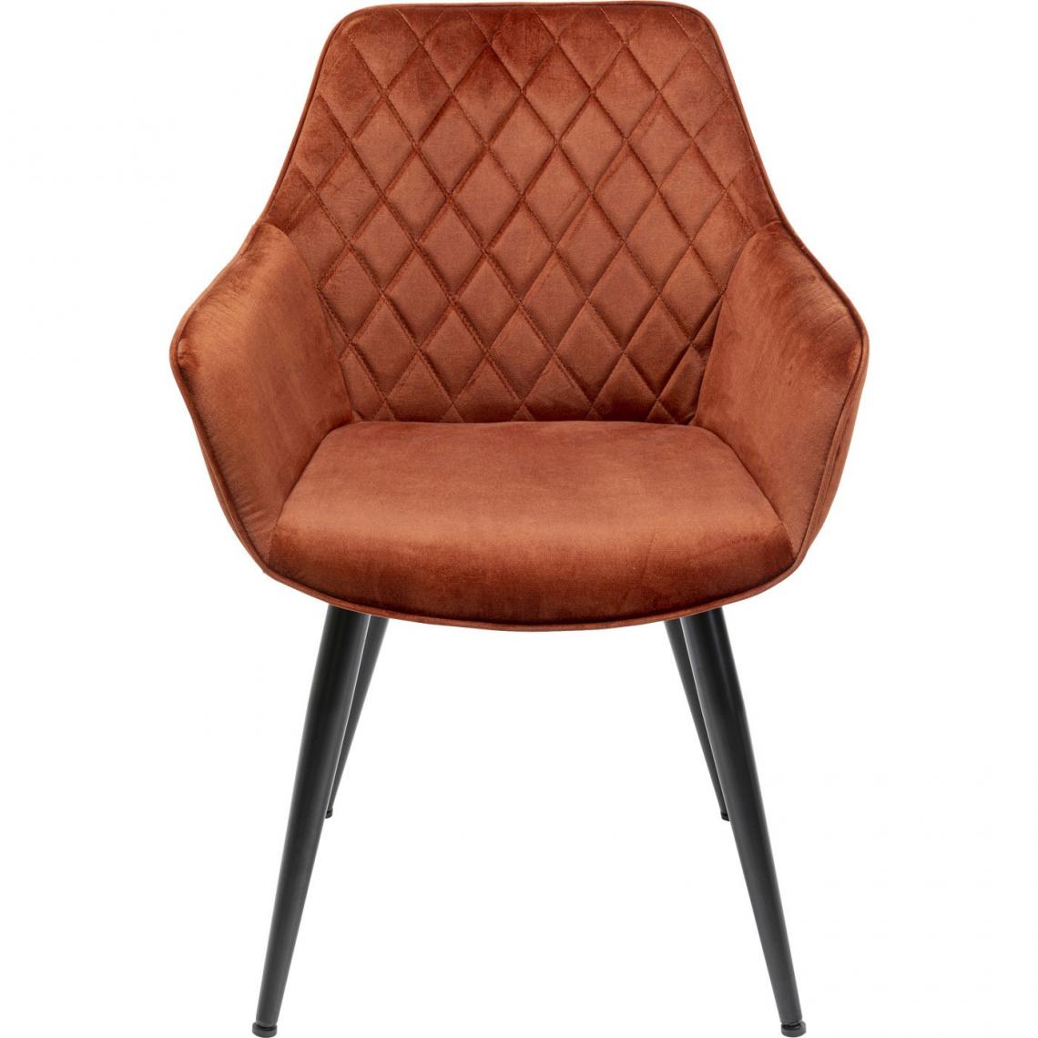 Karedesign - Chaise avec accoudoirs Harry velours orange Kare Design - Chaises