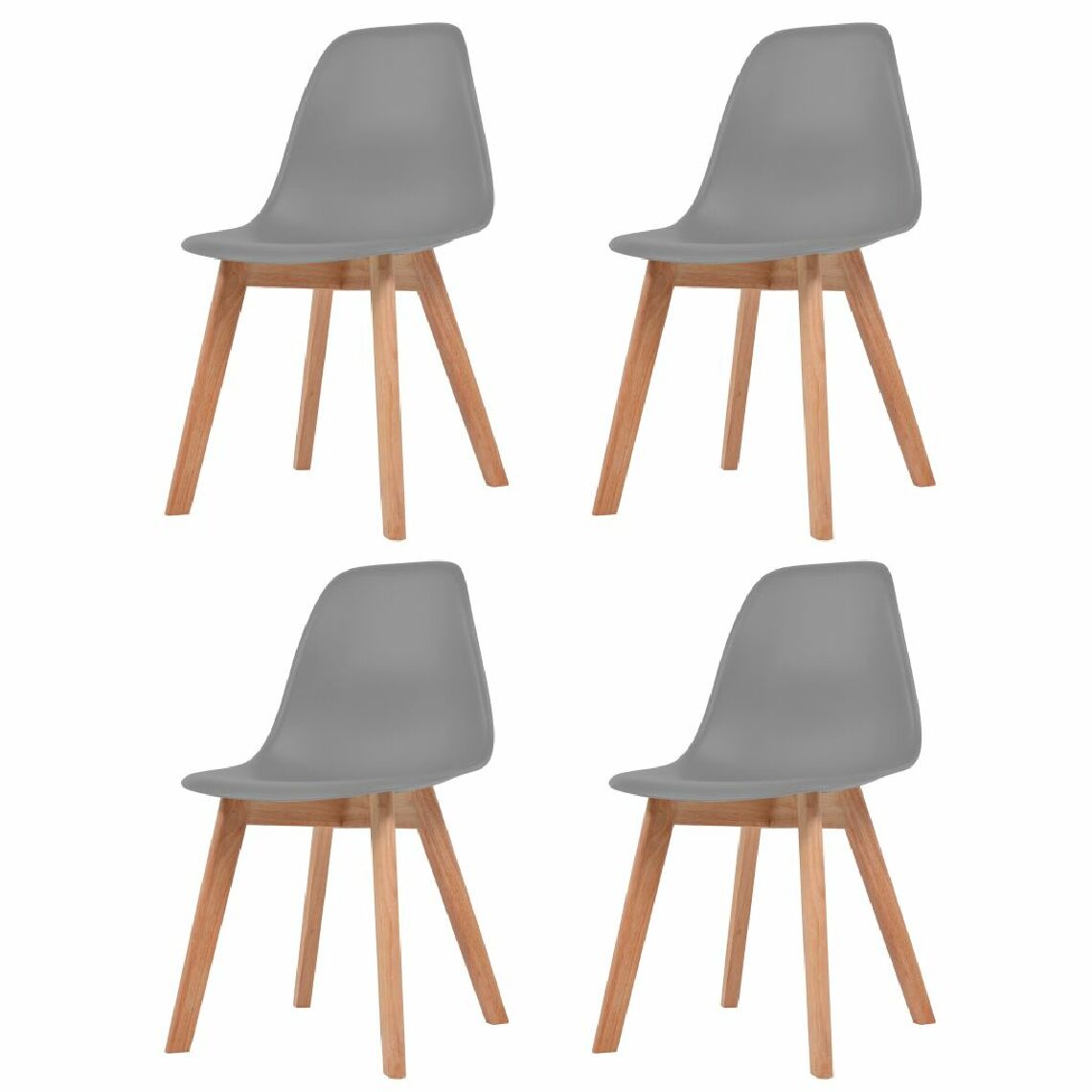 Chunhelife - Chunhelife Chaises de salle à manger 4 pcs Gris Plastique - Chaises