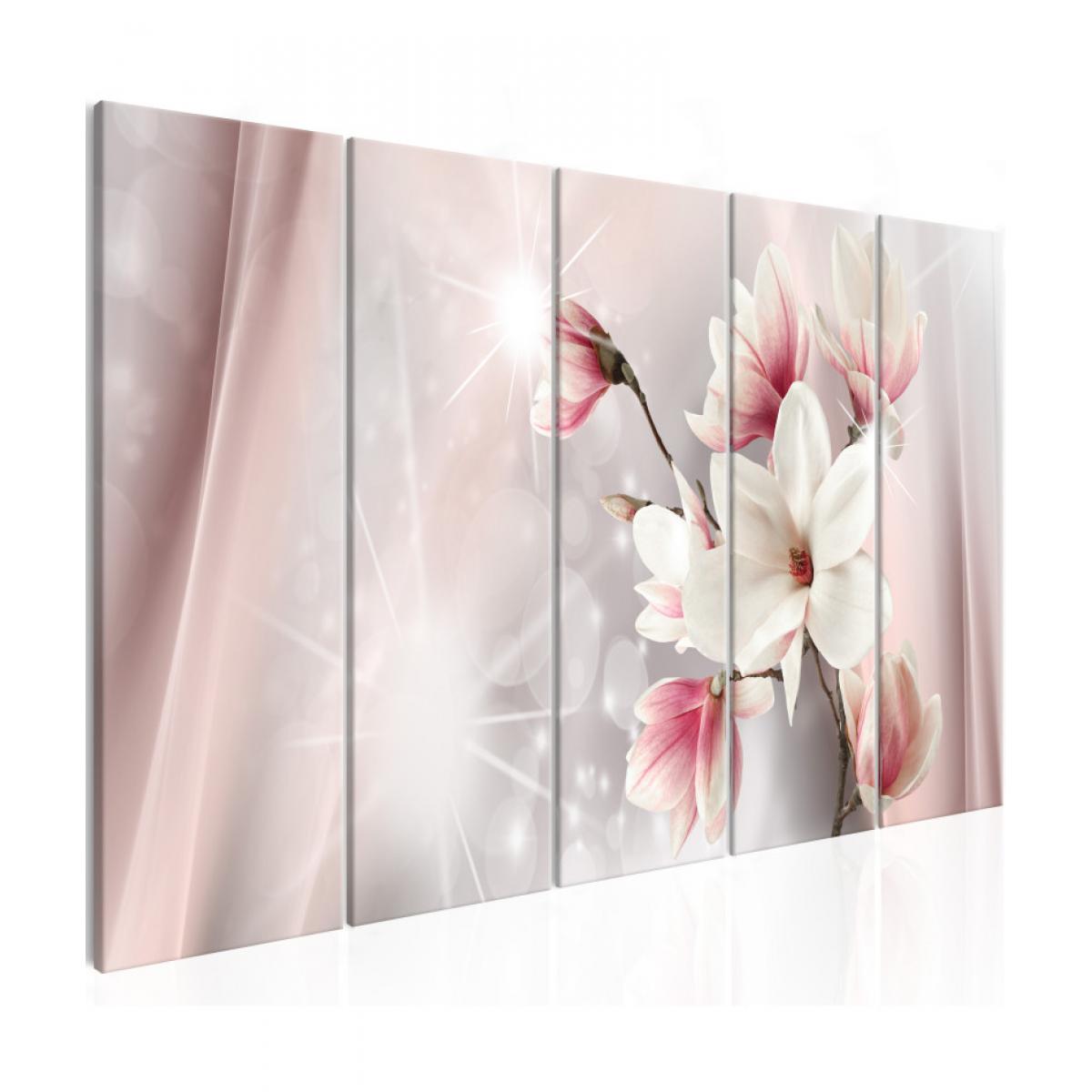 Artgeist - Tableau - Dazzling Magnolias (5 Parts) Narrow 200x80 - Tableaux, peintures