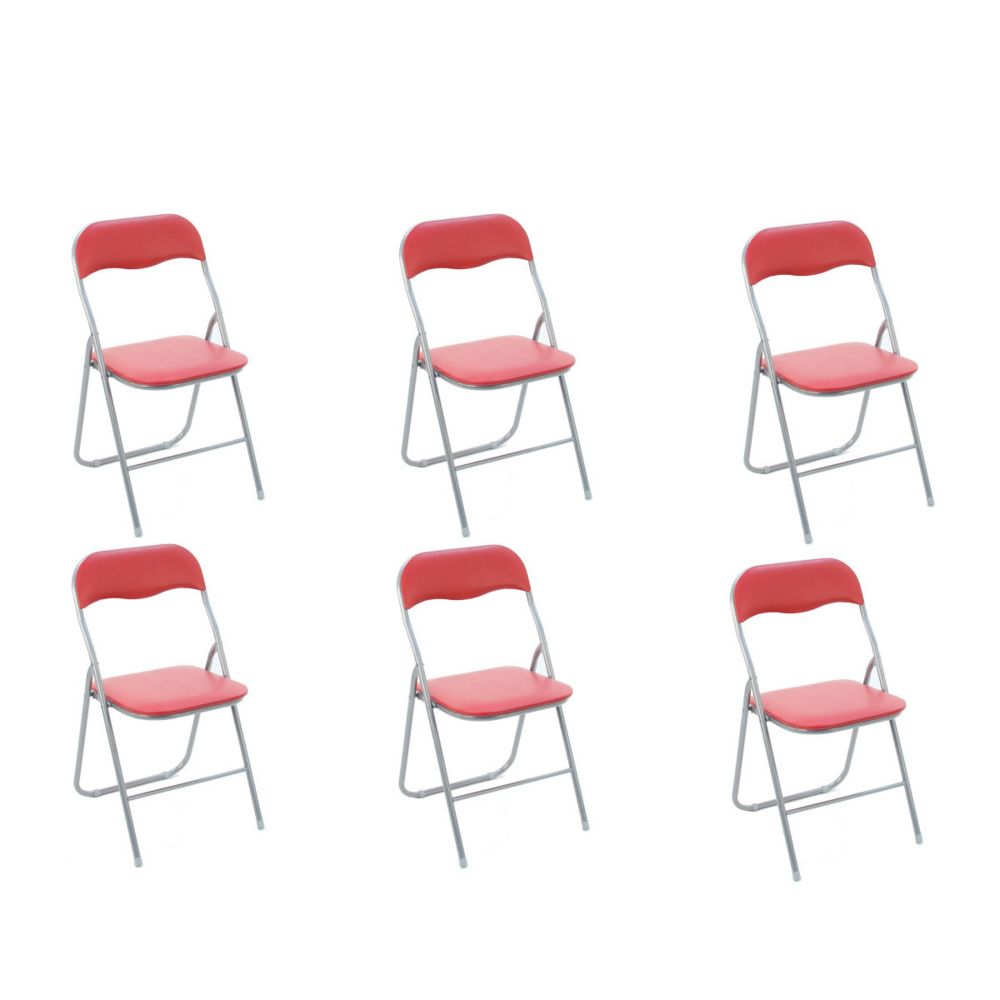 Pp No Name - Lot de 6 chaises pliantes rouge - Chaises