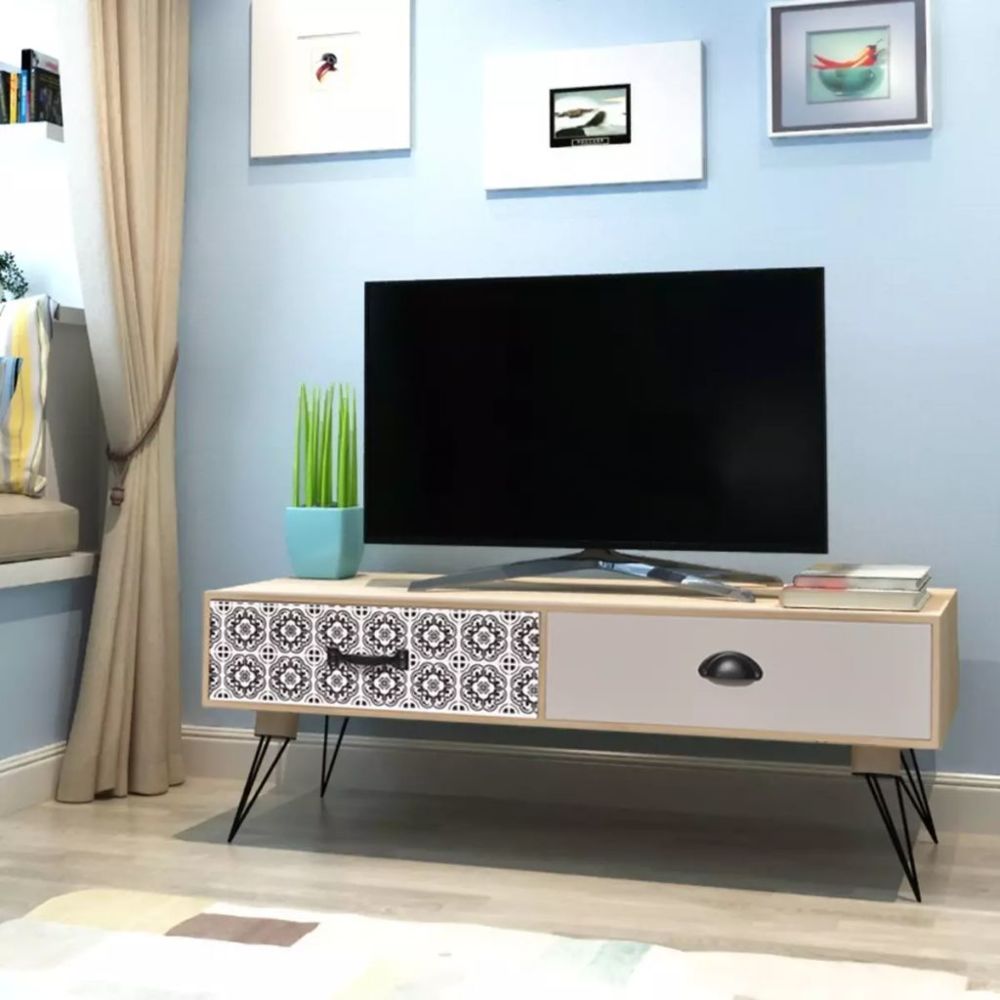 Uco - UCO Table auxiliaire TV 100 x 40 x 35 cm Marron - Meubles TV, Hi-Fi