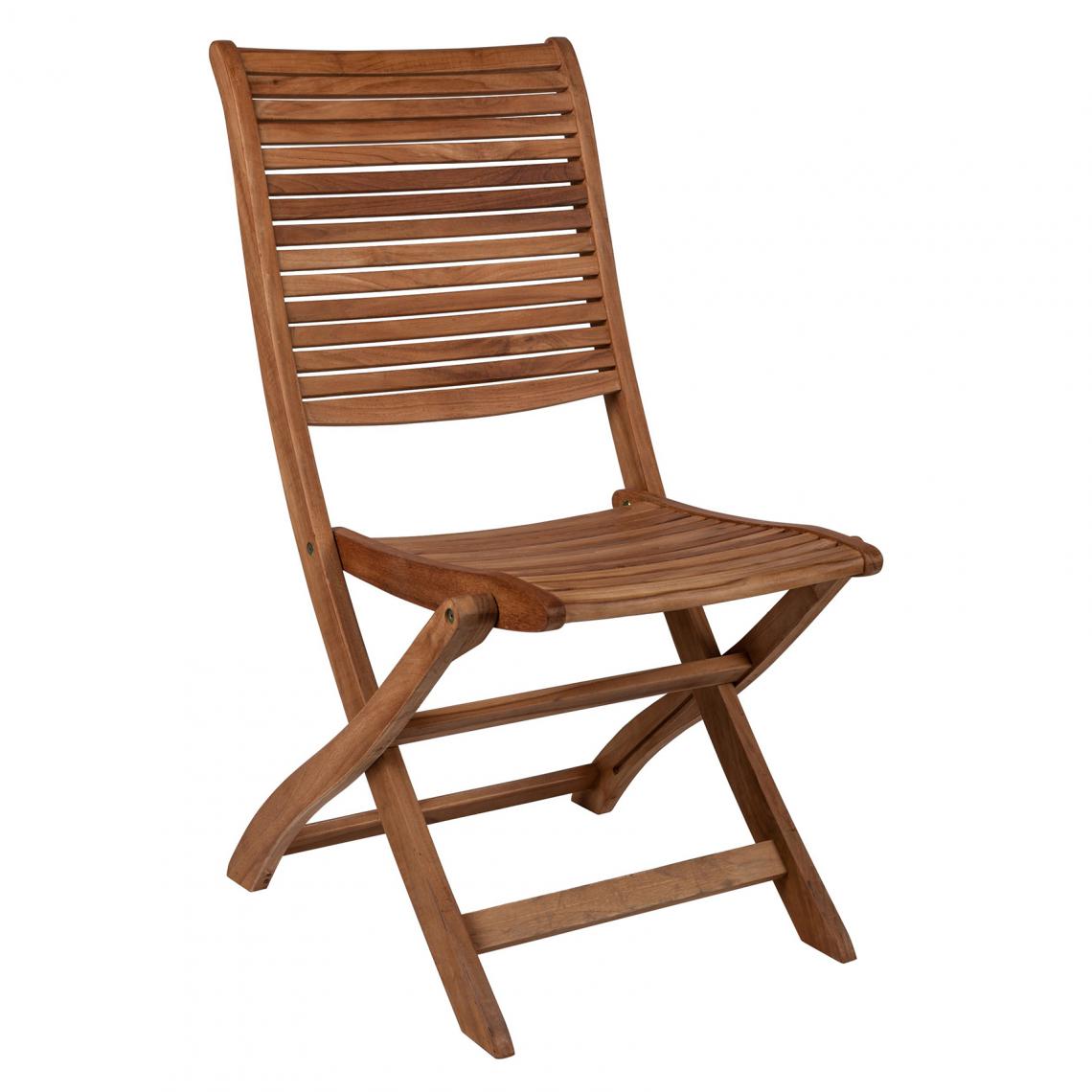 Alter - Chaise pliante en bois de teck, coloris marron, 49 x 65 x h45 cm - Chaises