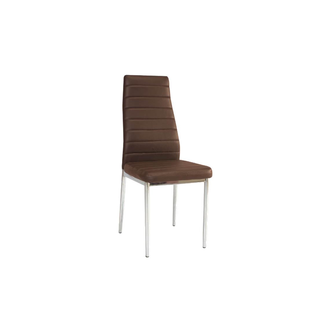 Ac-Deco - Chaise moderne - H261 - 40 x 38 x 96 cm - Cadre chromé - Marron - Chaises