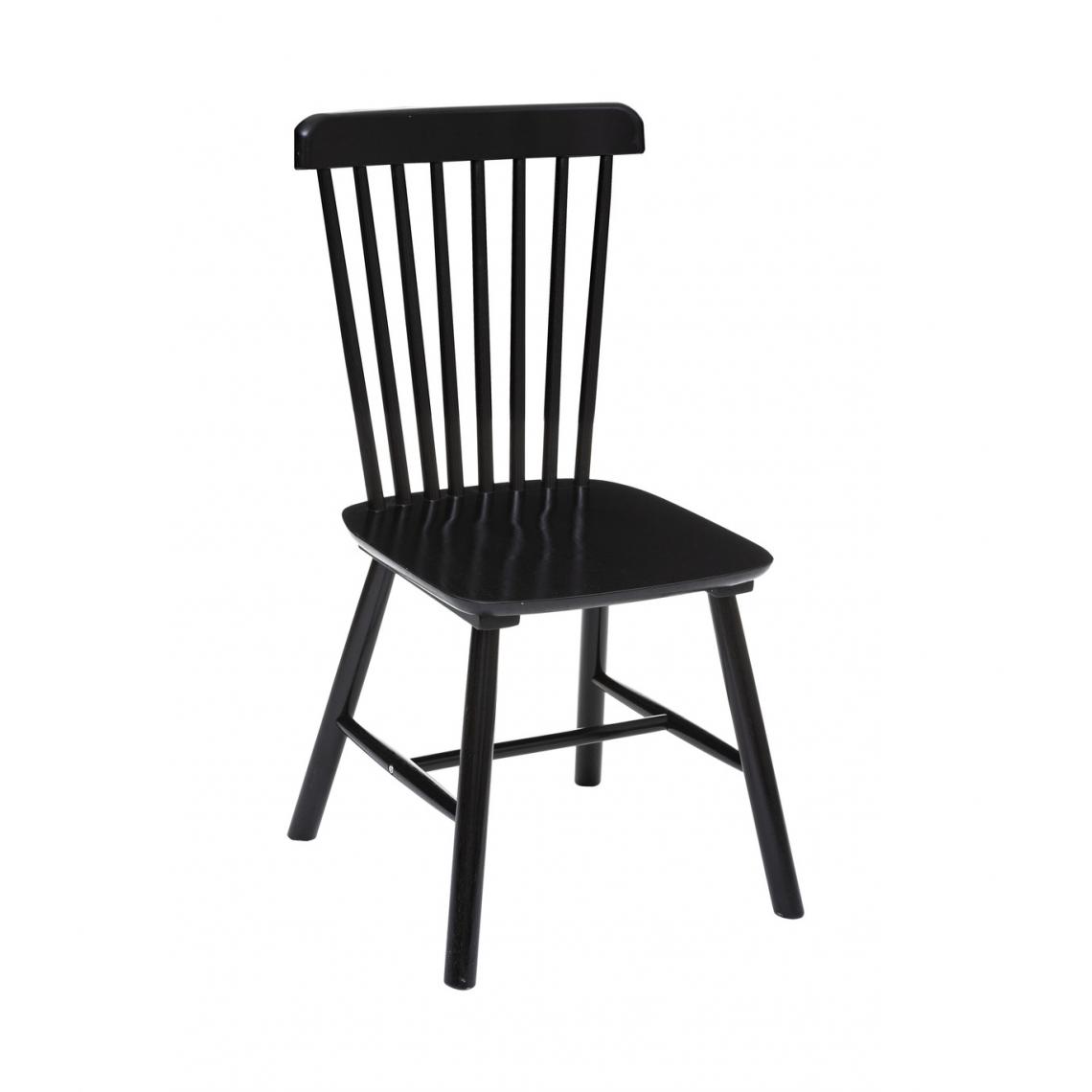 Atmosphera, Createur D'Interieur - Atmosphera - Chaise de table Noire en Bois d'Hévéa H 87 cm - Chaises