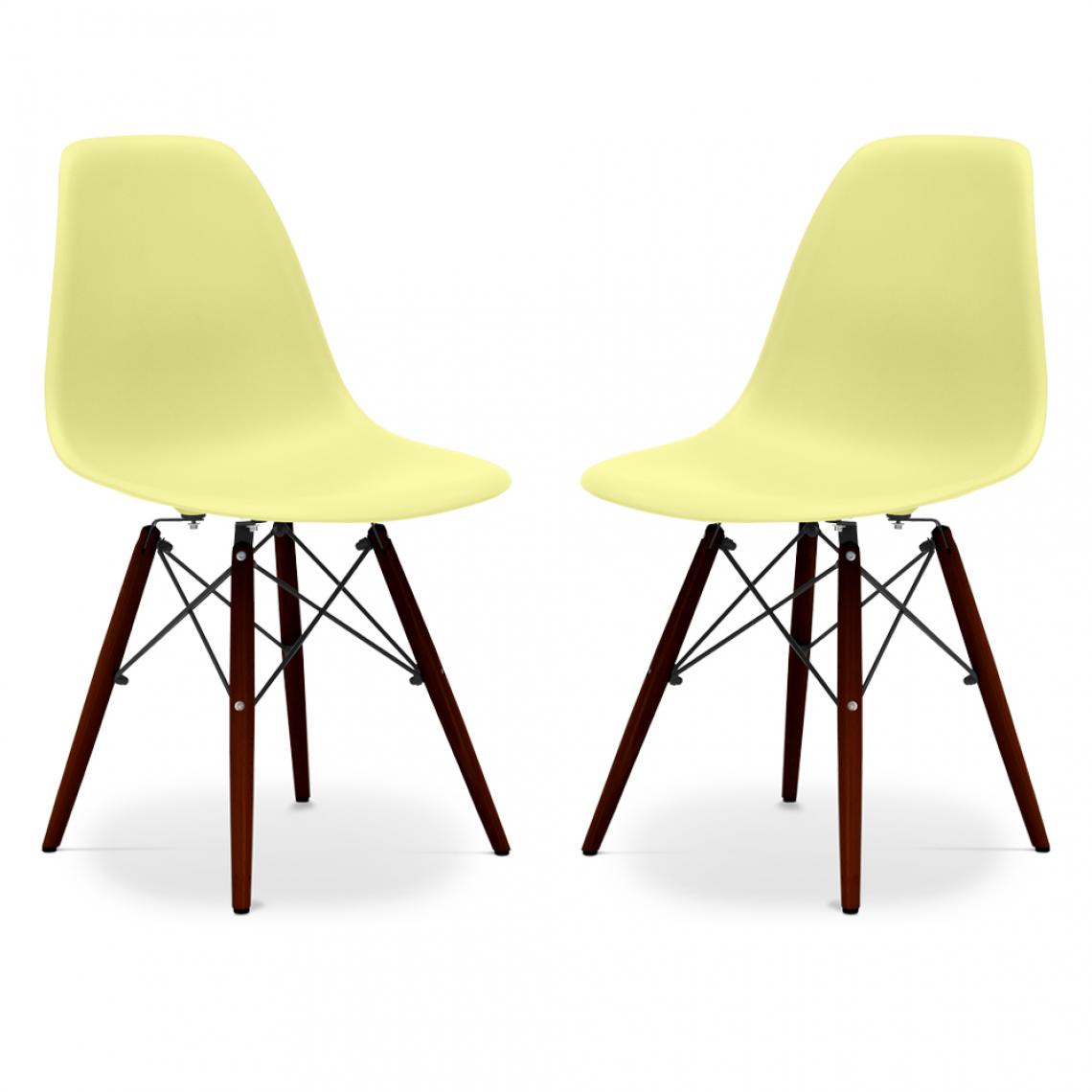 Iconik Interior - Pack de 2 chaises Deswick Piètement foncé - Mat - Chaises
