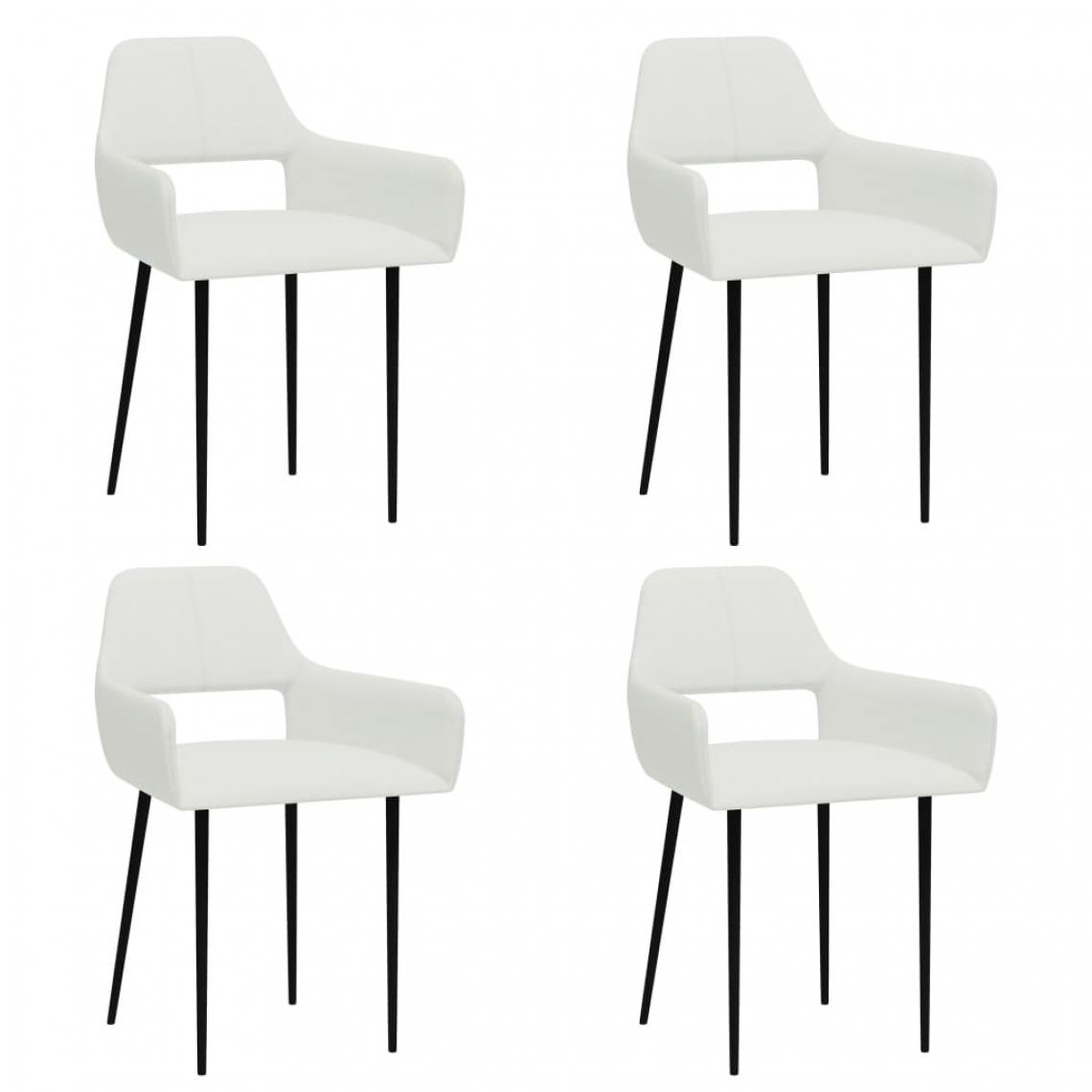 Icaverne - Chic Fauteuils et chaises selection Bichkek Chaises de salle à manger 4 pcs Blanc Tissu - Chaises