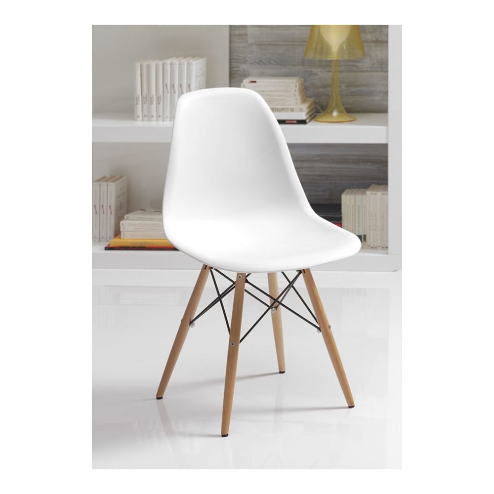 Happymobili - Chaise blanche scandinave LOZANO, lot de 4 - Chaises