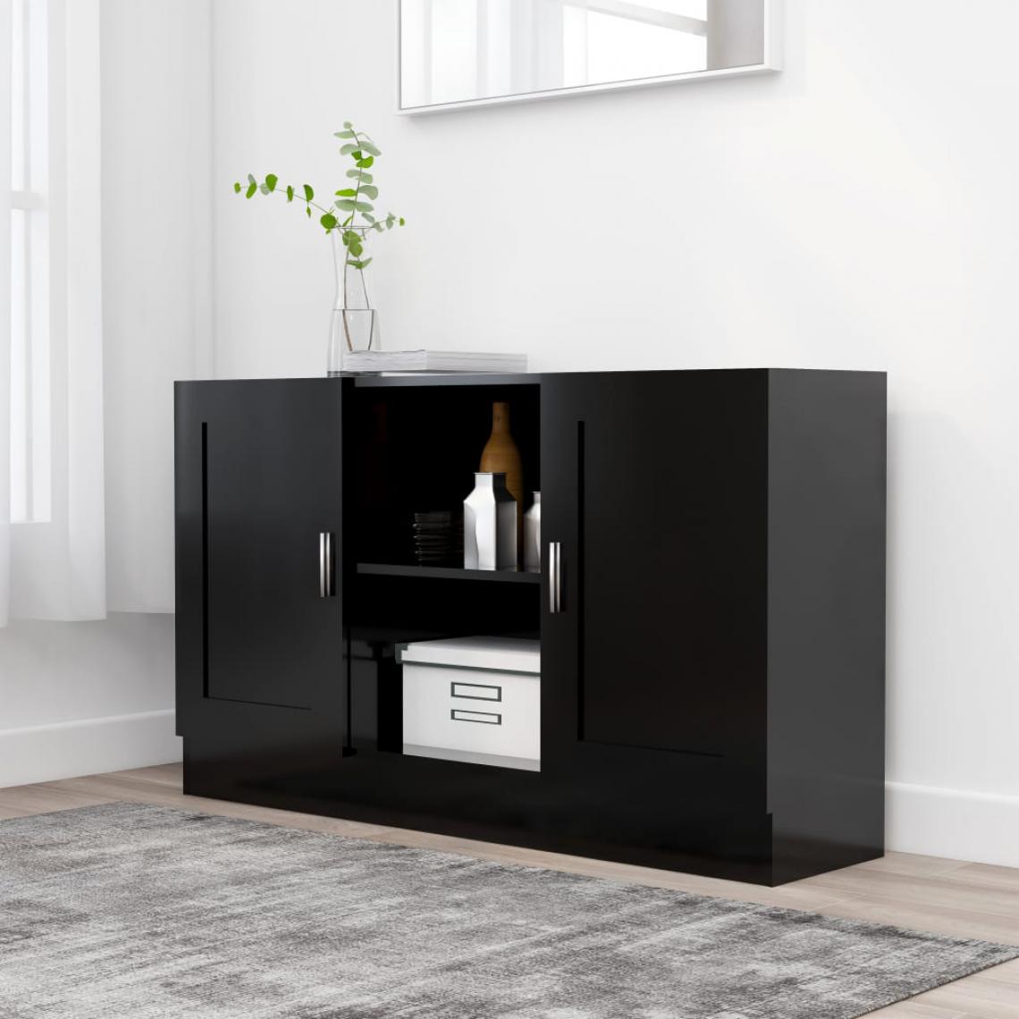 Icaverne - Superbe Armoires et meubles de rangement gamme Djouba Buffet Noir 120x30,5x70 cm Aggloméré - Buffets, chiffonniers