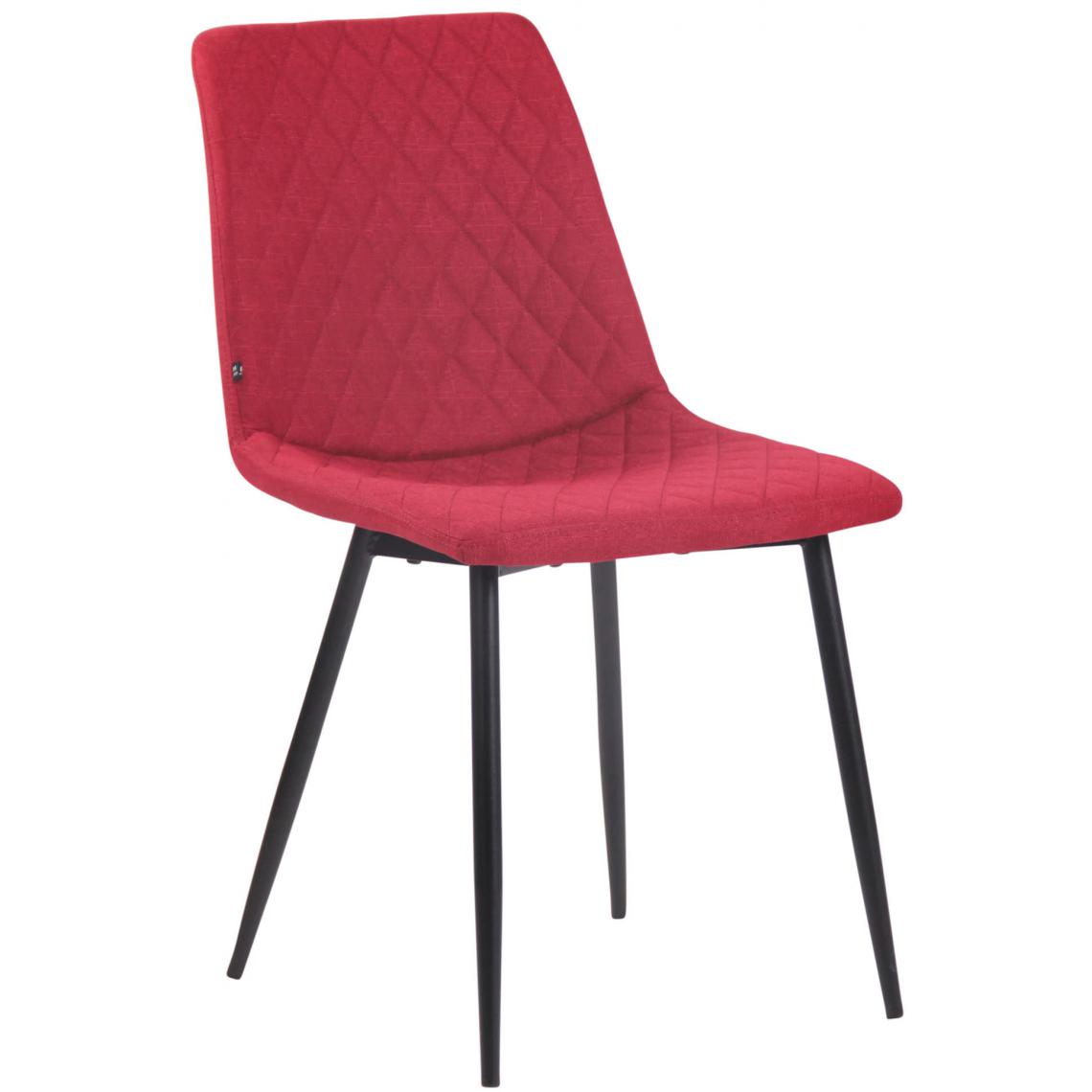 Icaverne - Joli Chaise en tissu reference Port-d’Espagne couleur rouge - Chaises