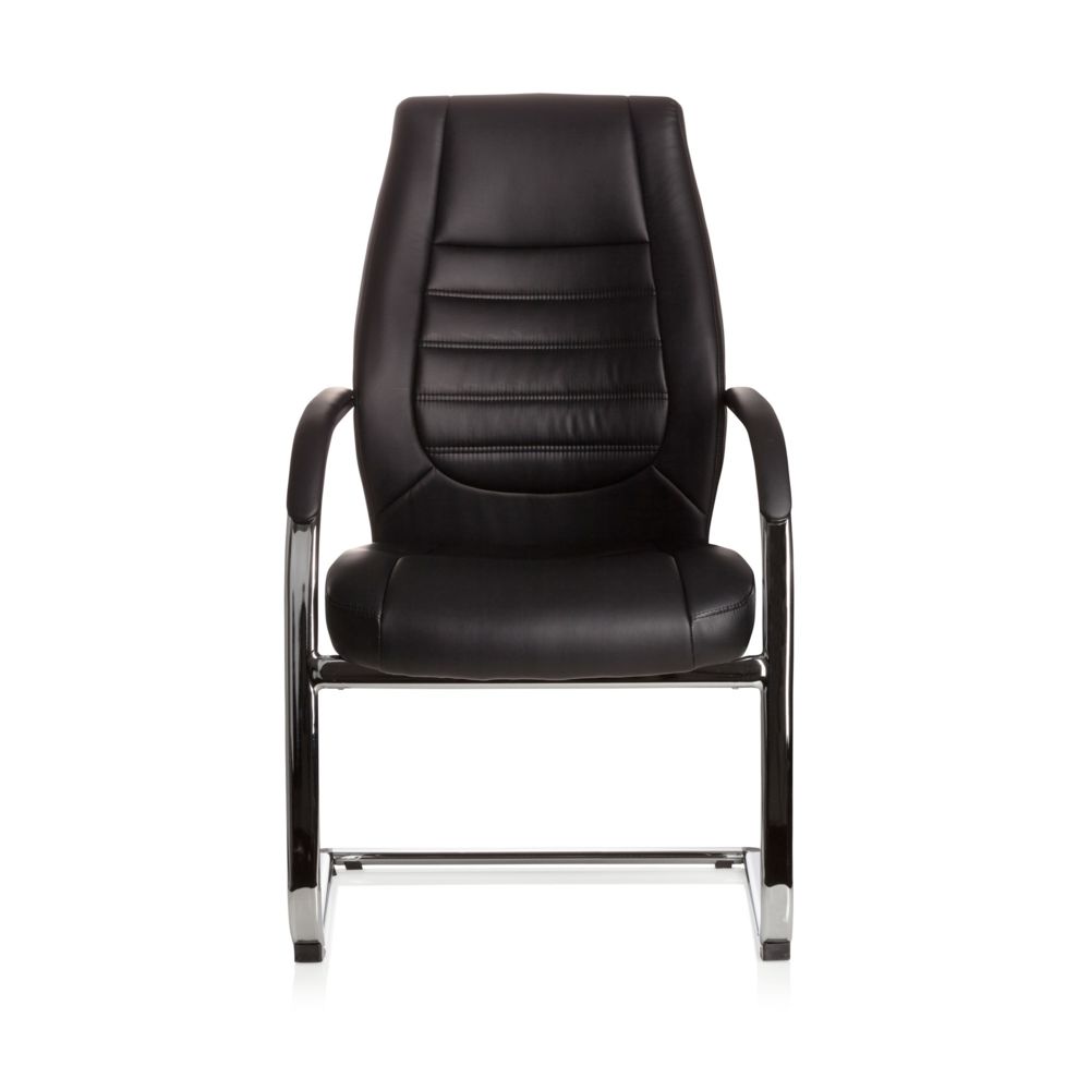 Hjh Office - Chaise de conférence / siège à piètement luge / chaise VITORO V simili-cuir noir hjh OFFICE - Chaises