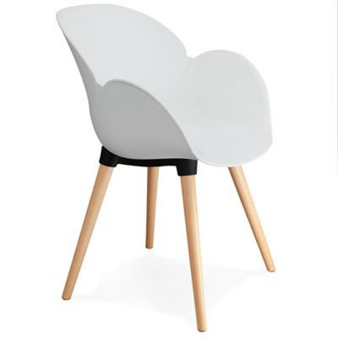 Nouvomeuble - Chaise blanche style scandinave ANGELA - Chaises