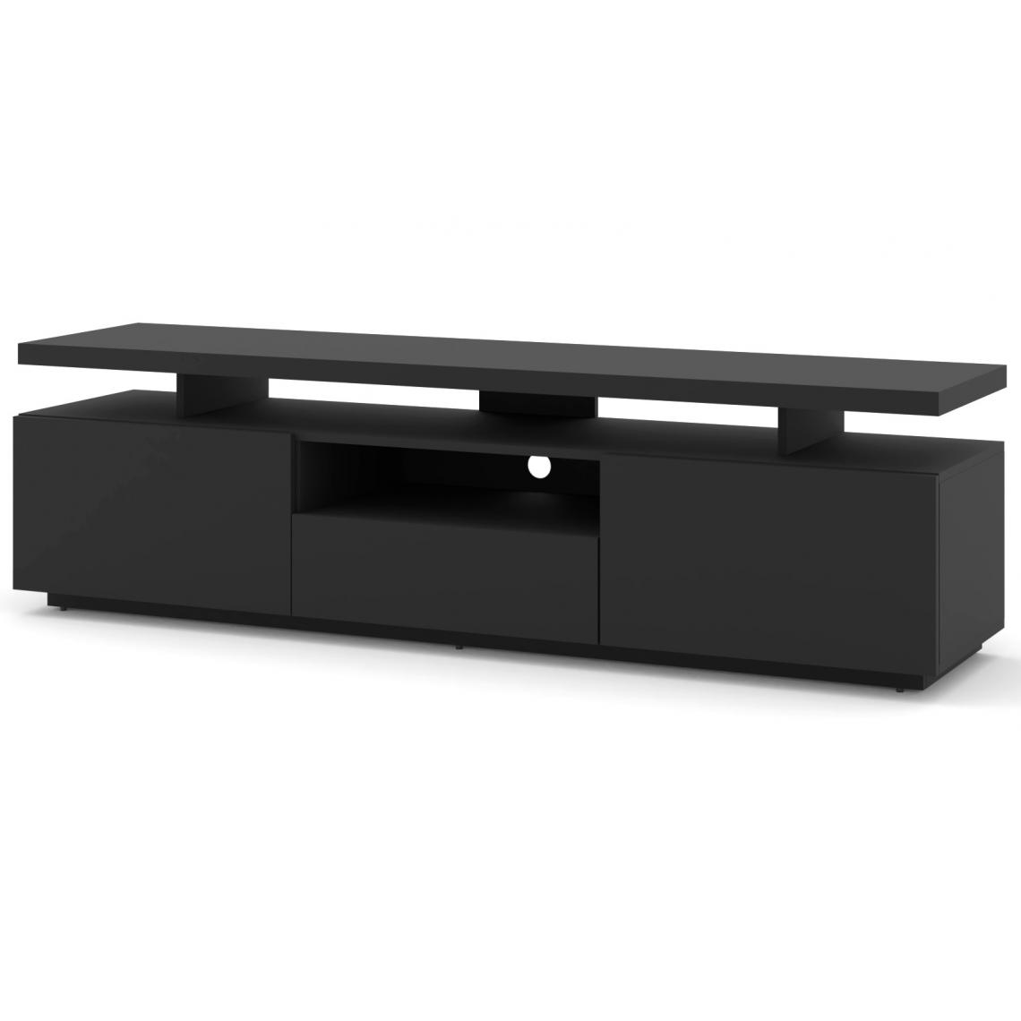 Bim Furniture - Meuble TV ADAM 180 cm noir mat - Meubles TV, Hi-Fi