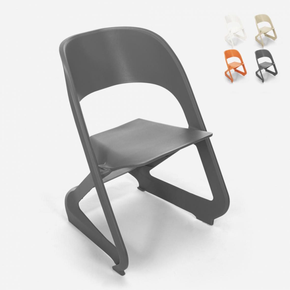 Ahd Amazing Home Design - Chaise en plastique design empilable pour bars, fêtes et événements publics Nest, Couleur: Gris - Chaises