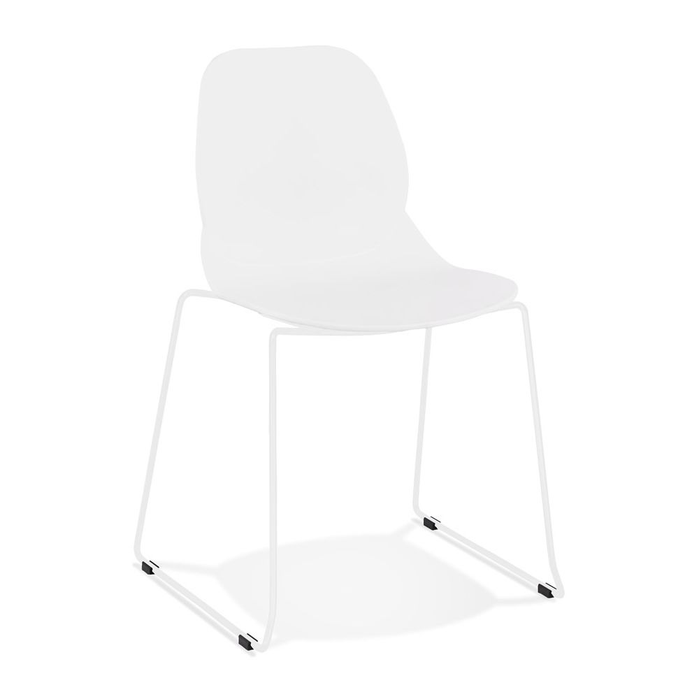 Alterego - Chaise design 'NUMERIK' blanche avec pieds en métal blanc - Chaises