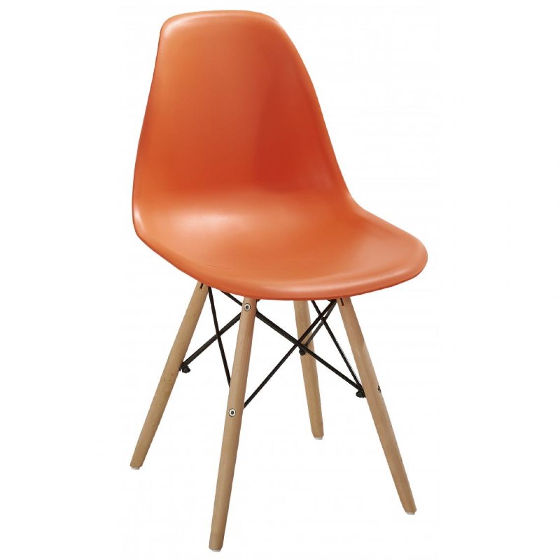 Webmarketpoint - Chaise moderne en polypropylène et bois ligne Momo orange - Chaises