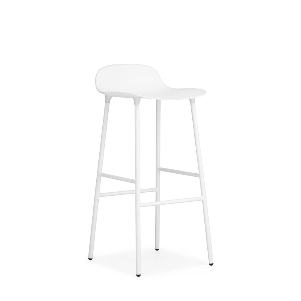 Normann Copenhagen - Chaise de bar avec structure en métal - 75 cm - blanc - Tabourets