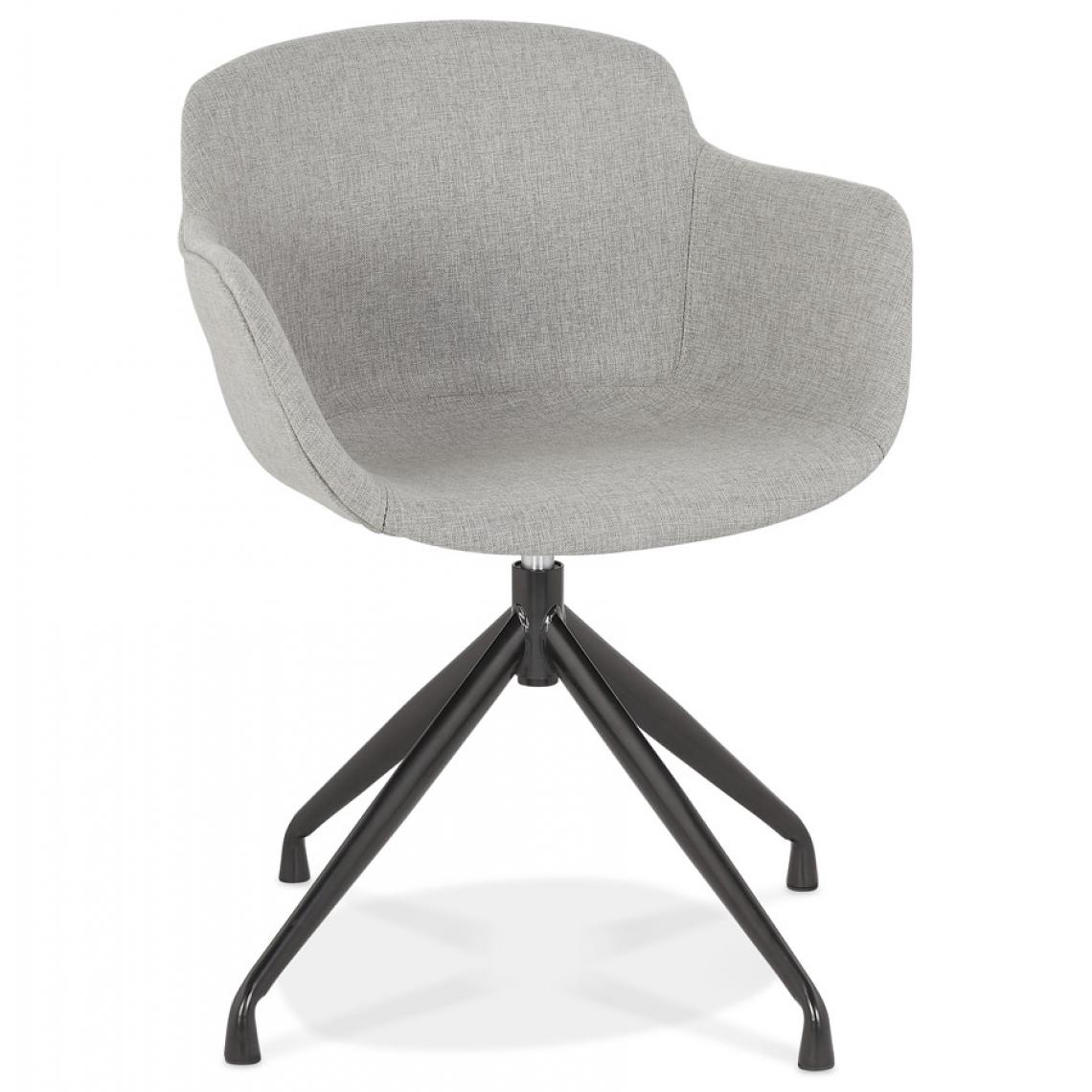 Alterego - Chaise design avec accoudoirs 'SWAN' en tissu gris - Chaises